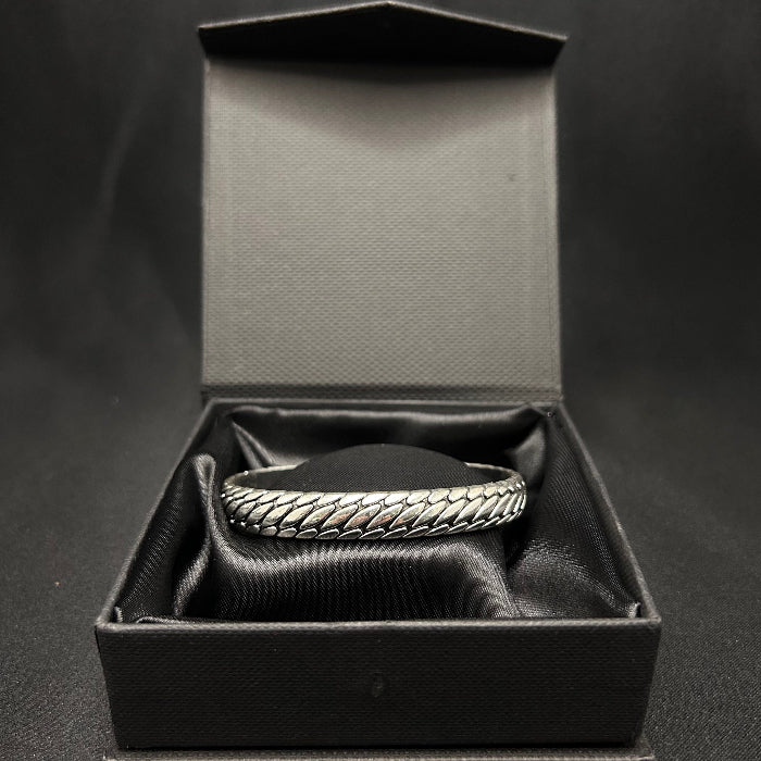 Stainless Steel Weave Open Cuff Bracelet