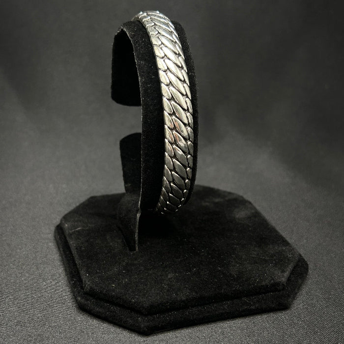 Stainless Steel Weave Open Cuff Bracelet