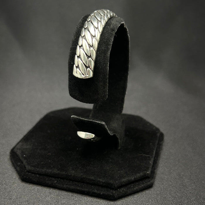 Stainless Steel Weave Open Cuff Bracelet