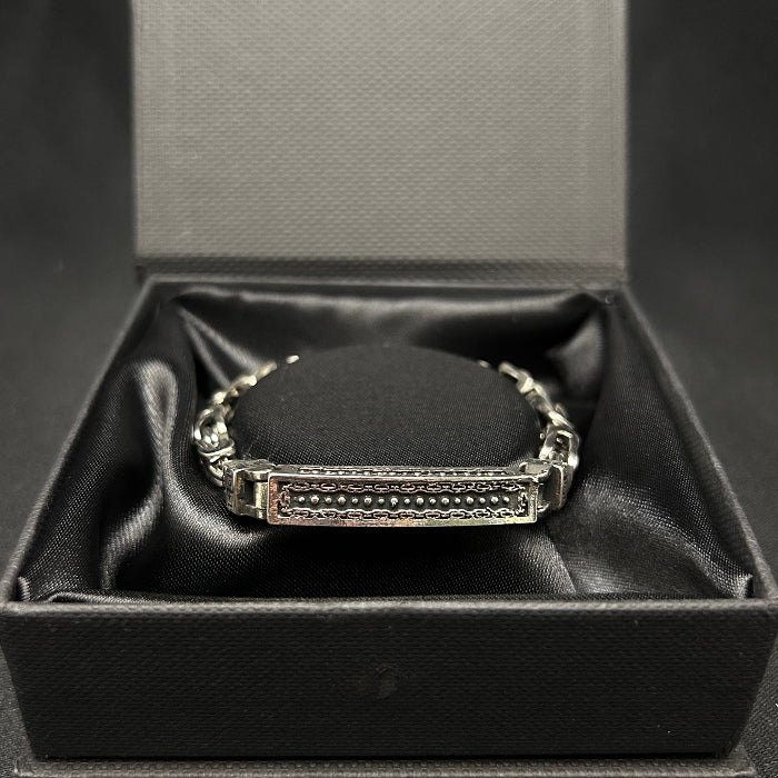 Copper Silver Plated Woven Chain Link Bracelet