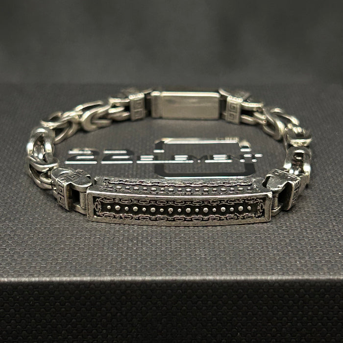 Copper Silver Plated Woven Chain Link Bracelet