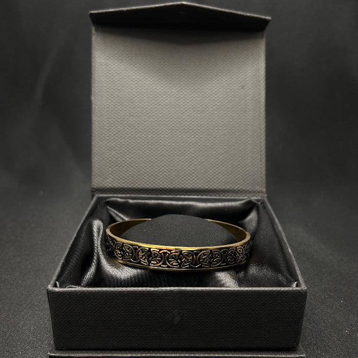 Stainless Steel Celtic Design Open Cuff Bracelet