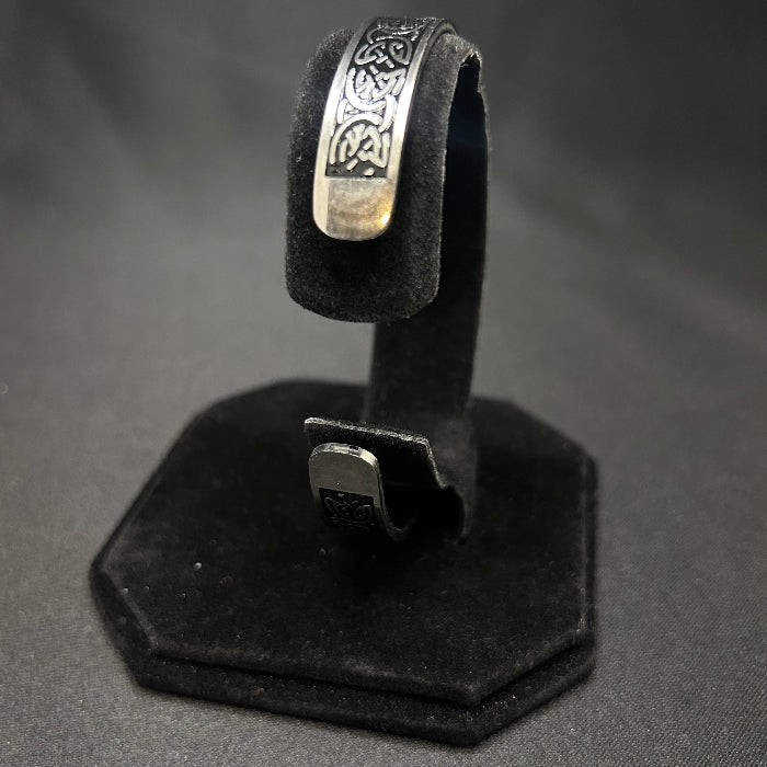 Stainless Steel Celtic Design Open Cuff Bracelet