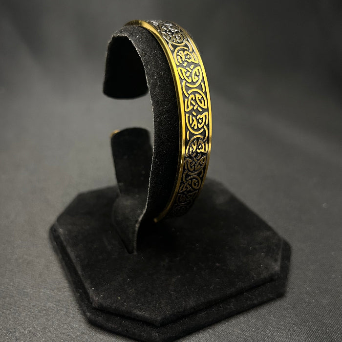 Stainless Steel Celtic Design Open Cuff Bracelet