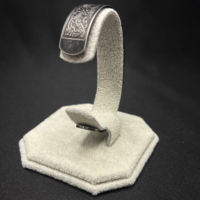 Stainless Steel Norse Design Open Cuff Bracelet