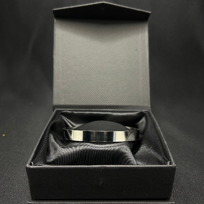 Stainless Steel Polished SIlver Plated Minimalist Open Cuff Bracelet