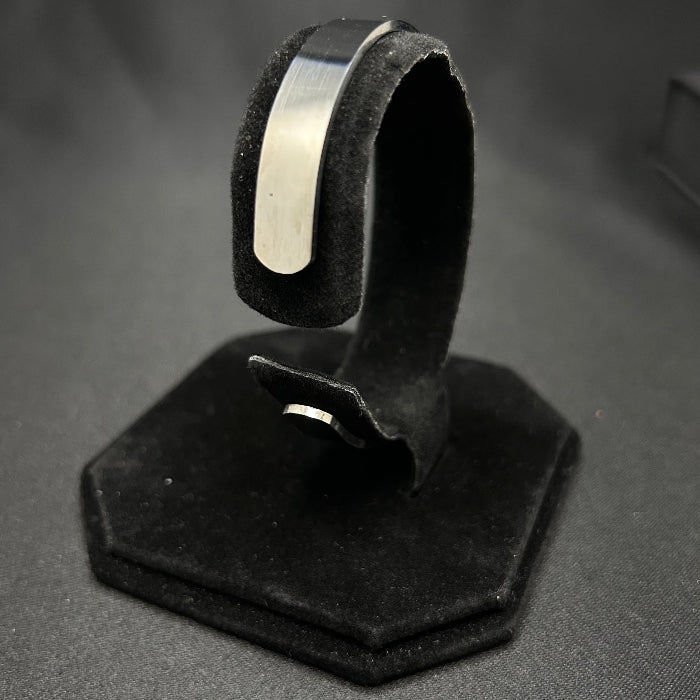 Stainless Steel Polished SIlver Plated Minimalist Open Cuff Bracelet