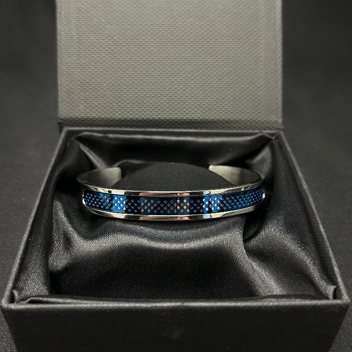 Titanium Pulsera Open Cuff Bracelet Blue
