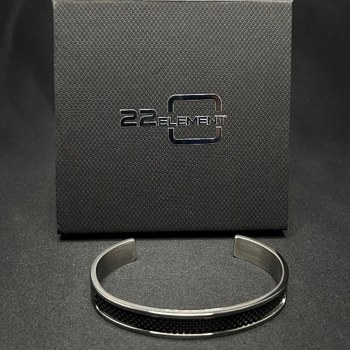 Titanium Pulsera Open Cuff Bracelet Black