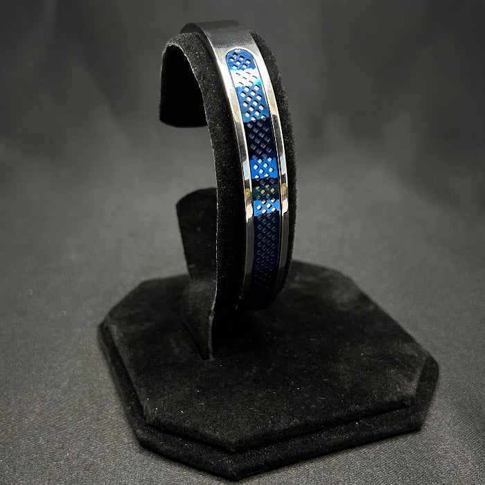 Titanium Pulsera Open Cuff Bracelet Blue