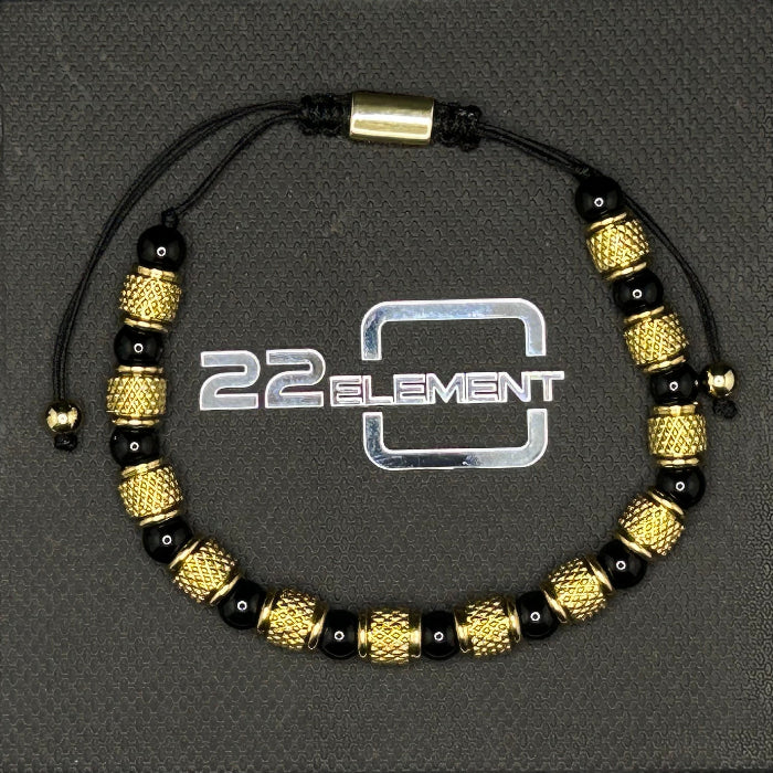Ceramic Stainless Steel and Tiger's Eye Gemstone Bracelet