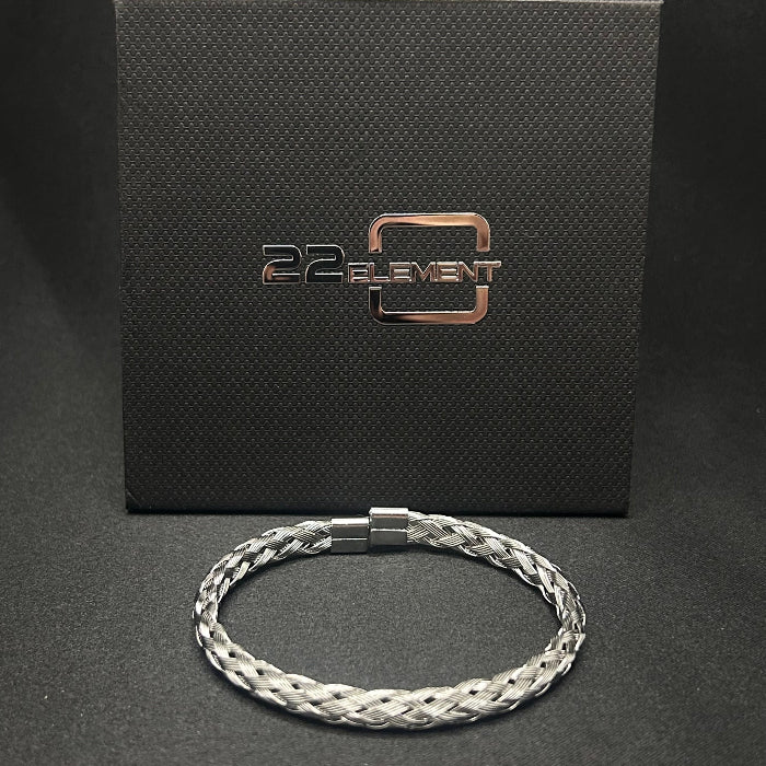 Titanium Woven Open Cuff Bracelet