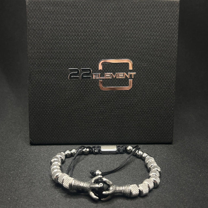 Ceramic Stainless Steel and Tiger's Eye Gemstone Bracelet Silver