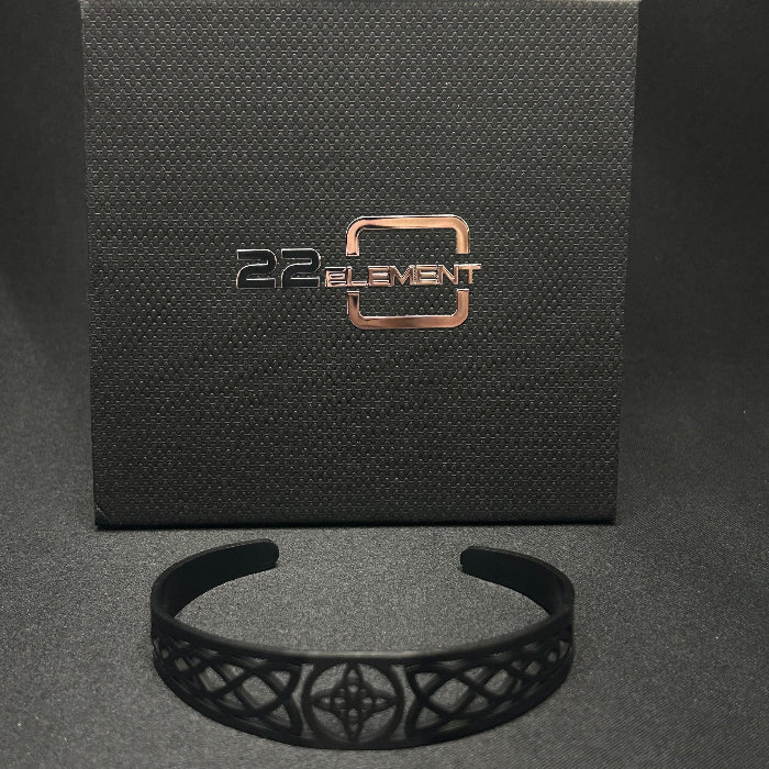 Stainless Steel Black Witch Knot Open Cuff Bracelet