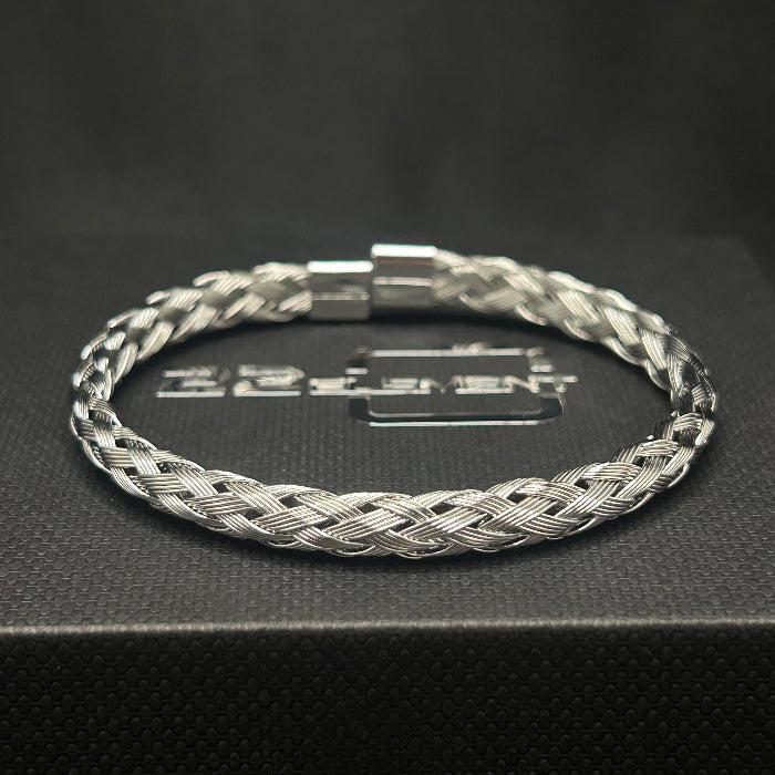 Titanium Woven Open Cuff Bracelet