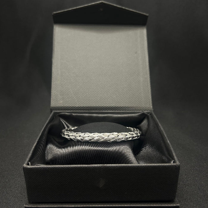 Titanium Woven Open Cuff Bracelet