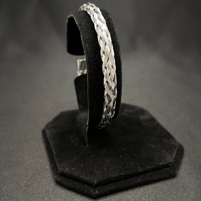 Titanium Woven Open Cuff Bracelet