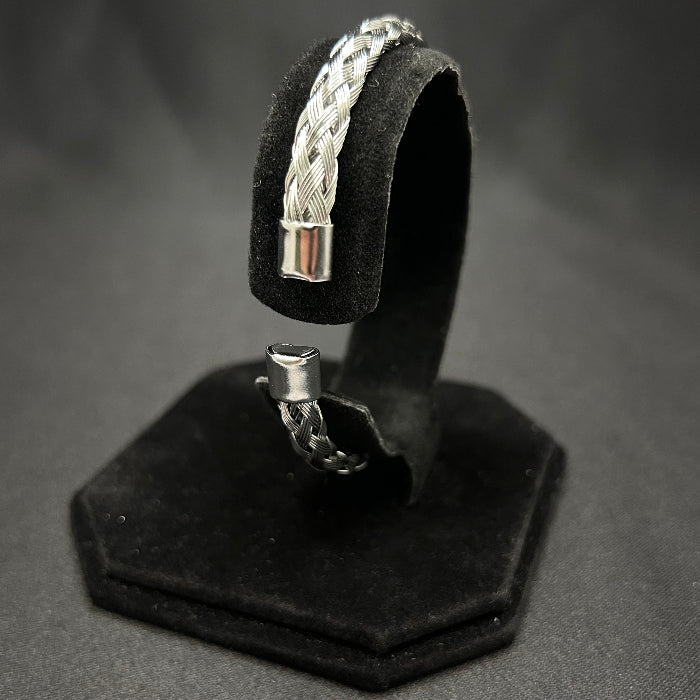Titanium Woven Open Cuff Bracelet
