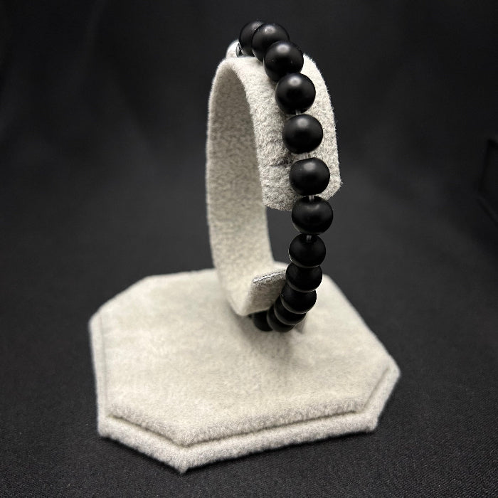Ceramic Black Onyx with White Onxy Sphere Bracelet