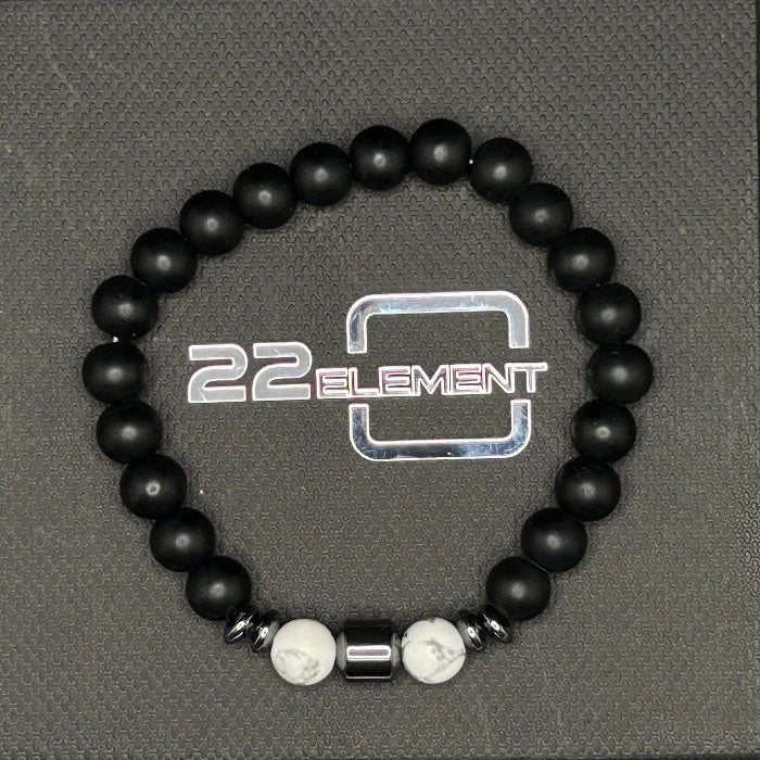 Ceramic Black Onyx with White Onxy Sphere Bracelet