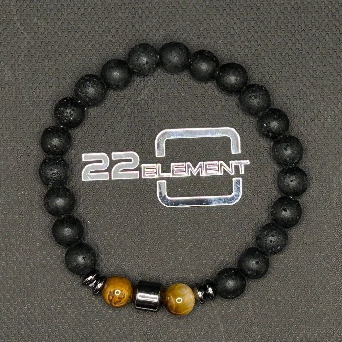 Ceramic Black Onyx with Tigers Eye Bracelet