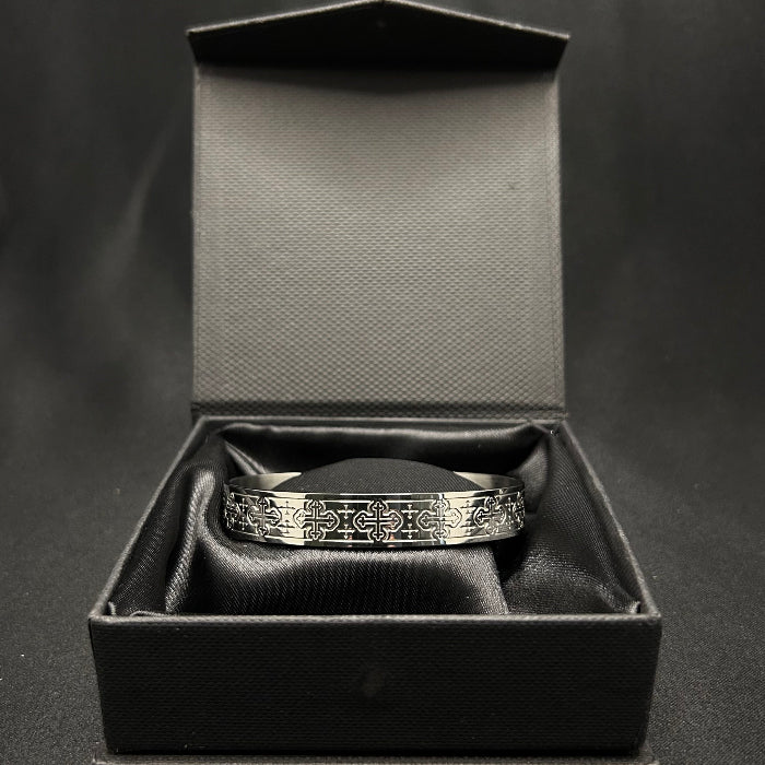 Stainless Steel Cross of Saint Maurice Open Cuff Bracelet