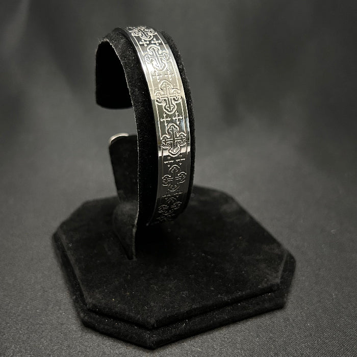 Stainless Steel Cross of Saint Maurice Open Cuff Bracelet