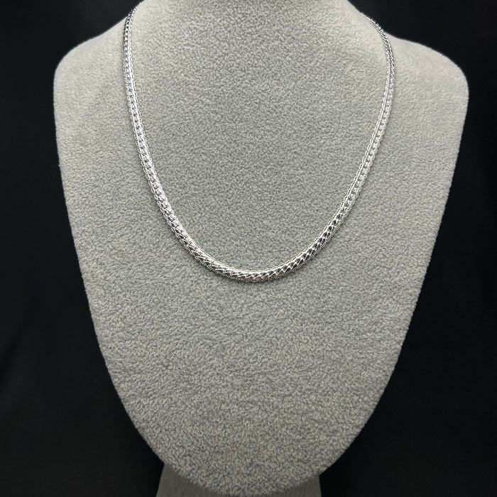 92.5% Solid Silver Flat Side Chain Link Necklace