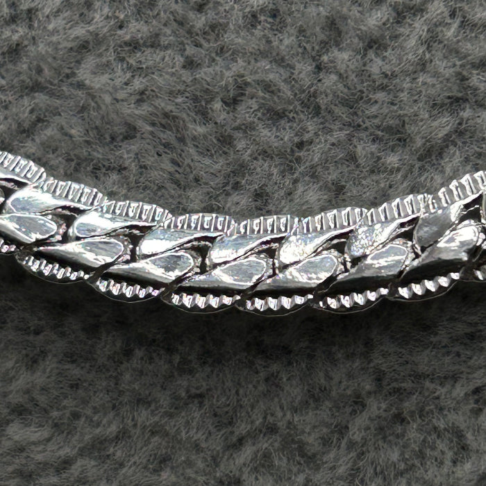 92.5% Solid Silver Flat Side Chain Link Necklace