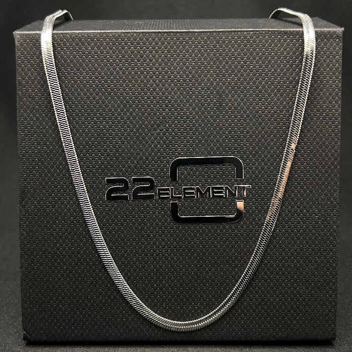 Stainless Steel Silver Flat Side Chain Link Necklace