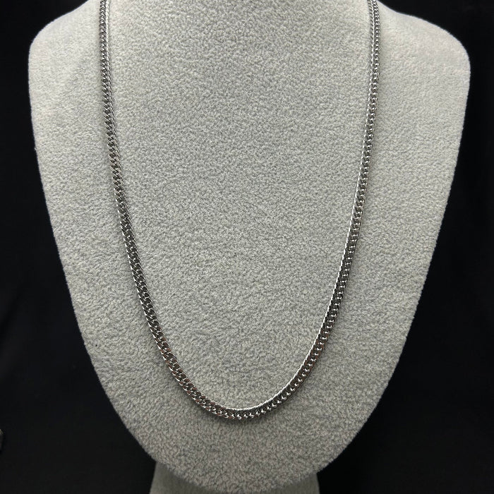 Stainless Steel Silver Cuban Chain Link Necklace