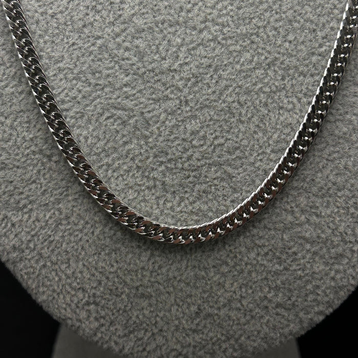 Stainless Steel Silver Cuban Chain Link Necklace
