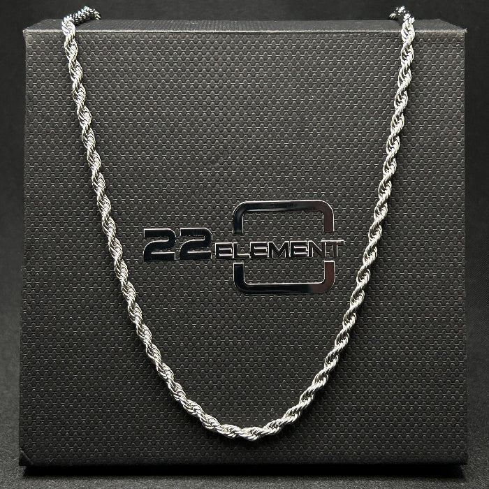 Stainless Steel Silver Plated Rope Link Necklace