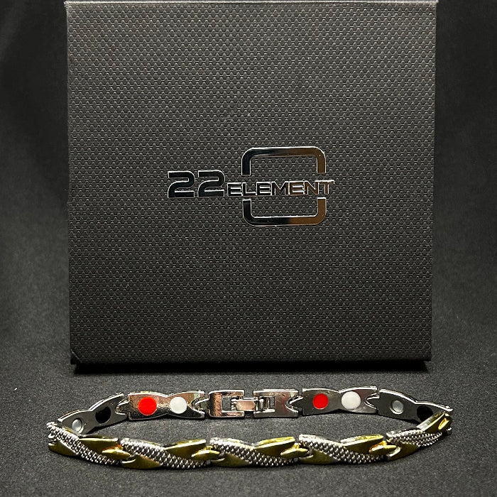 Stainless Steel Twisted Chain Link Magnetic Bracelet Silver Gold