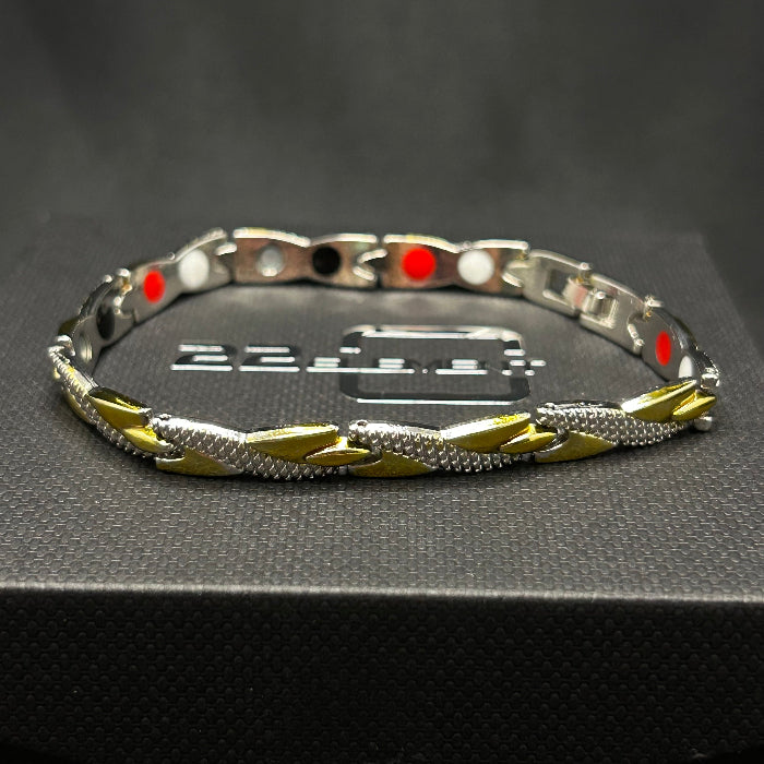 Stainless Steel Twisted Chain Link Magnetic Bracelet Silver Gold