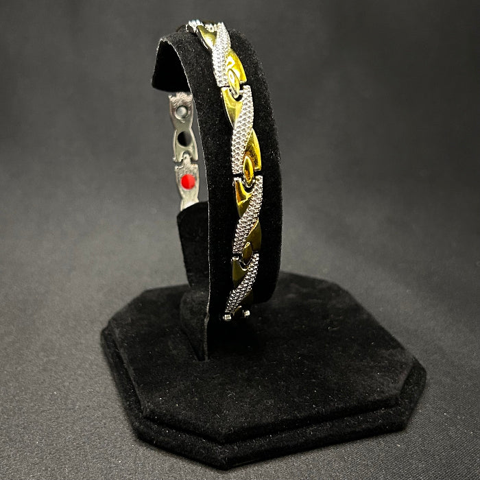 Stainless Steel Twisted Chain Link Magnetic Bracelet Silver Gold