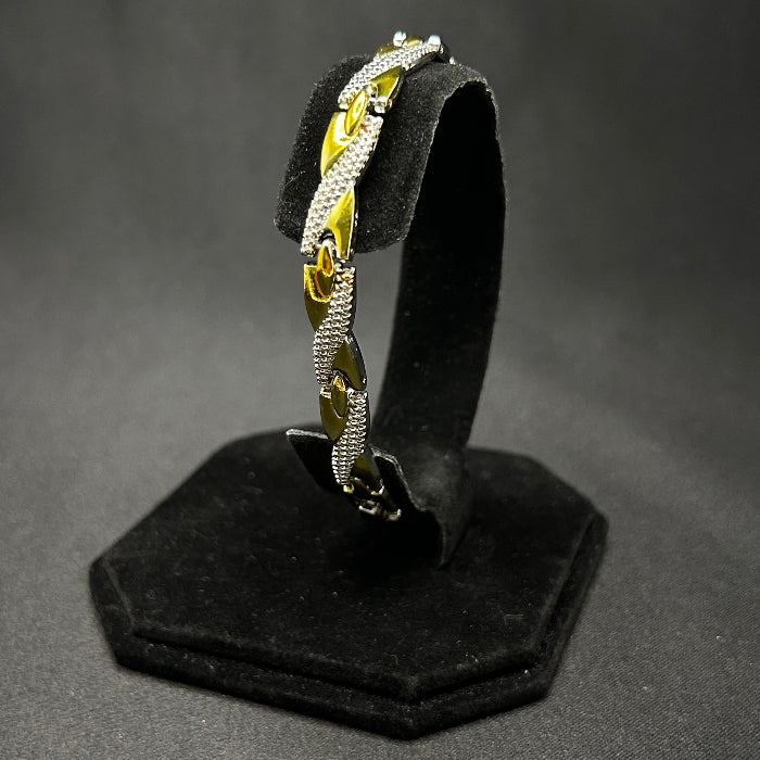Stainless Steel Twisted Chain Link Magnetic Bracelet Silver Gold