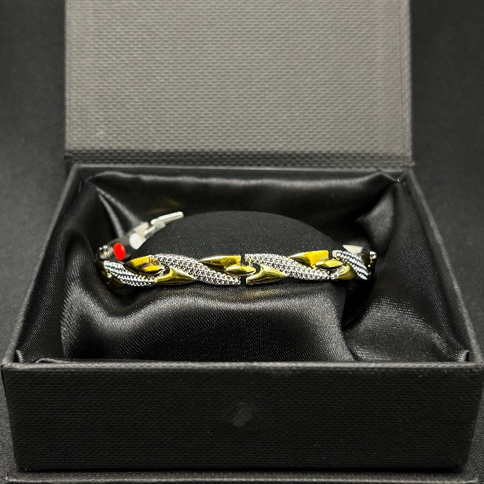Stainless Steel Twisted Chain Link Magnetic Bracelet Silver Gold