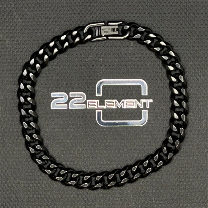 Stainless Steel Black Cuban Chain Link Bracelet