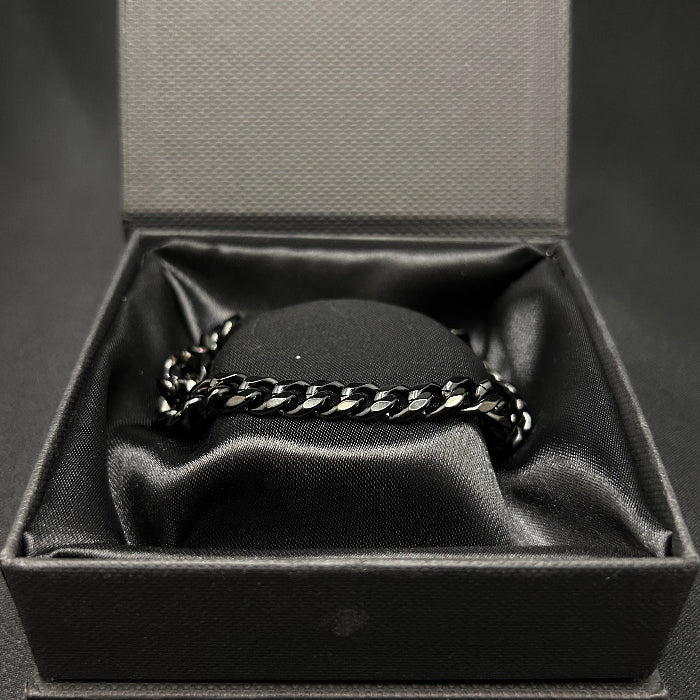 Stainless Steel Black Cuban Chain Link Bracelet