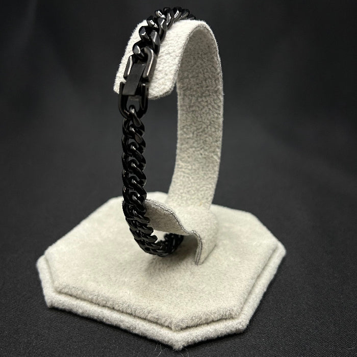 Stainless Steel Black Cuban Chain Link Bracelet