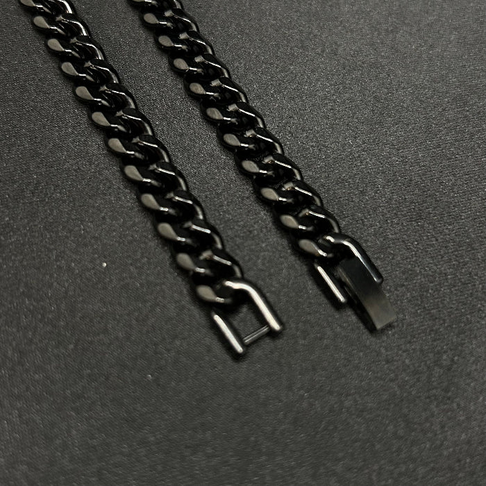 Stainless Steel Black Cuban Chain Link Bracelet
