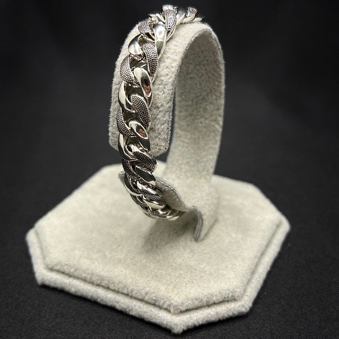 92.5% Sterling Silver Cuban Chain Link Bracelet