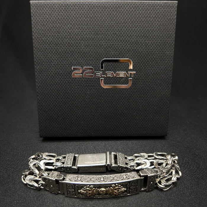 Copper Silver Plated Double Woven Chain Link Bracelet