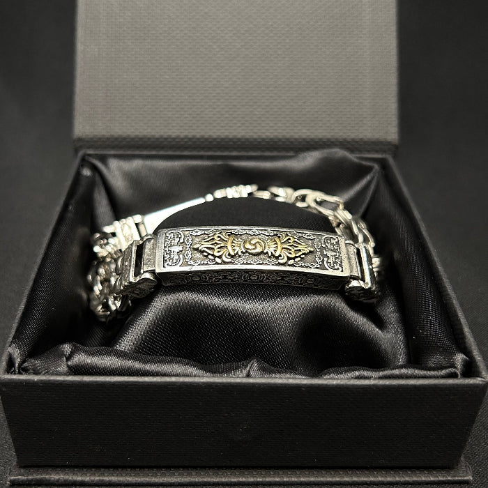 Copper Silver Plated Double Woven Chain Link Bracelet