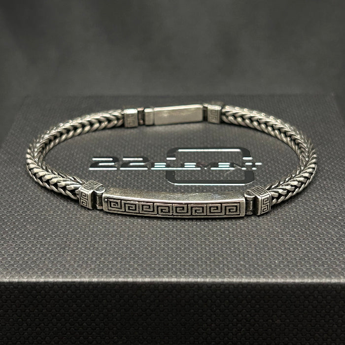 Copper Silver Plated Herringbone Chain Link Bracelet