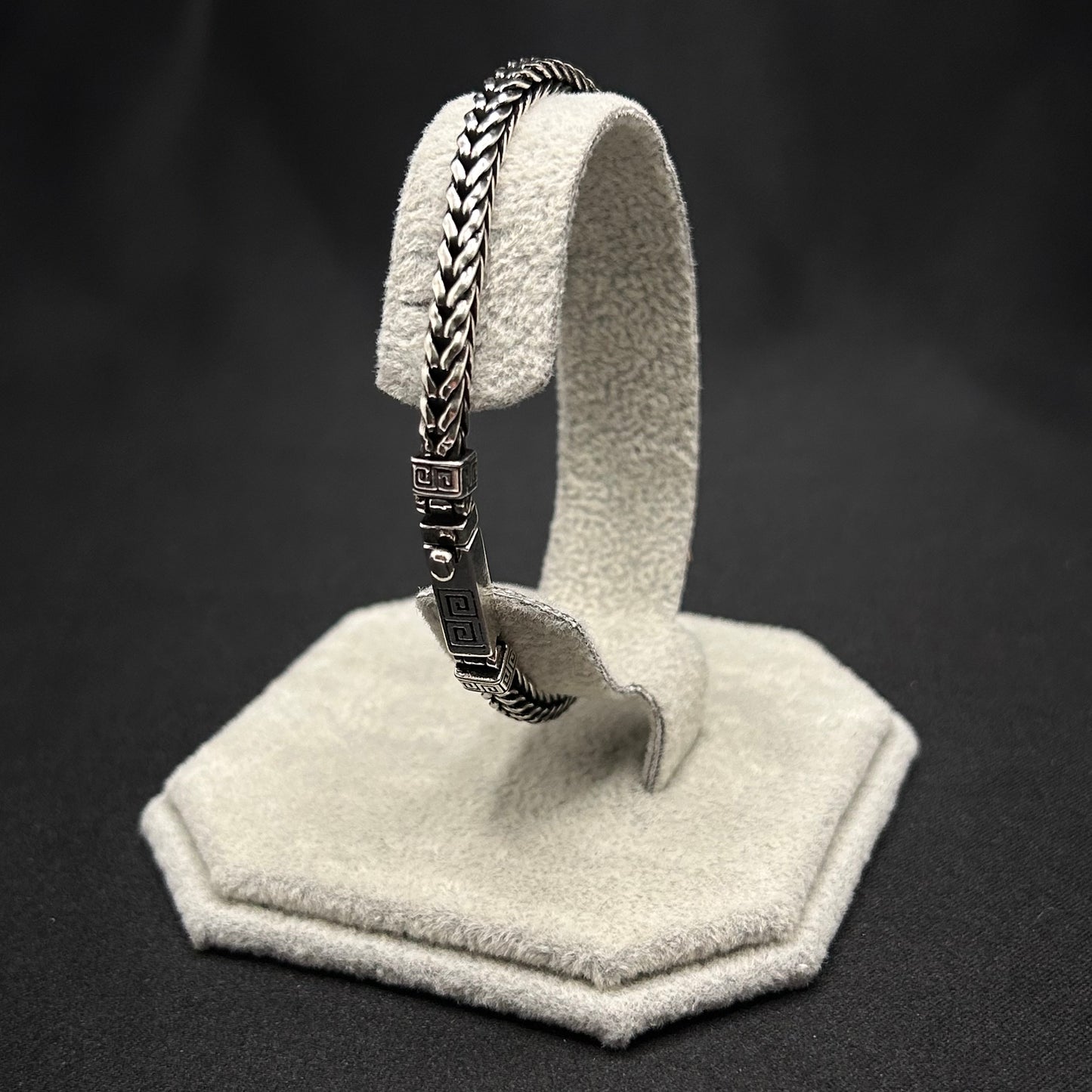 Copper Silver Plated Herringbone Chain Link Bracelet