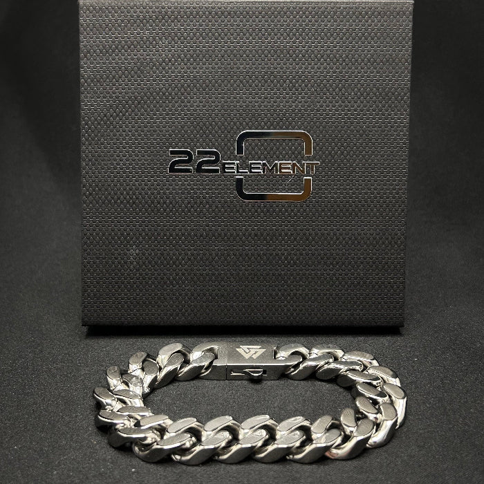 Stainless Steel Valknut Curb Chain Link Bracelet