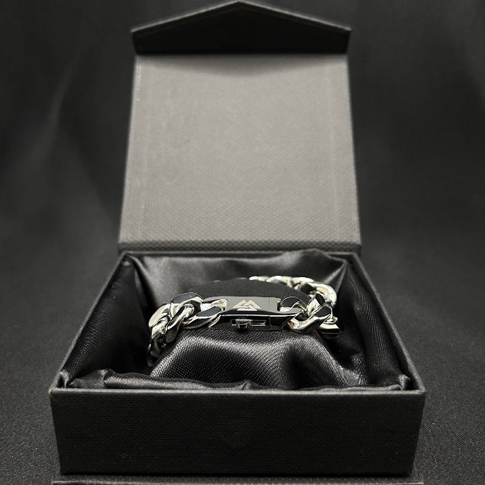 Stainless Steel Valknut Curb Chain Link Bracelet