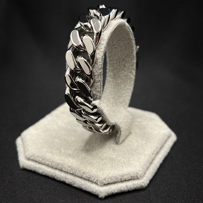 Stainless Steel Valknut Curb Chain Link Bracelet